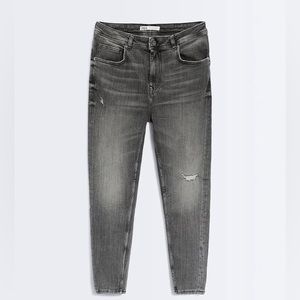 Zara Brand New Tapered Fit Jeans Gray Size 34
